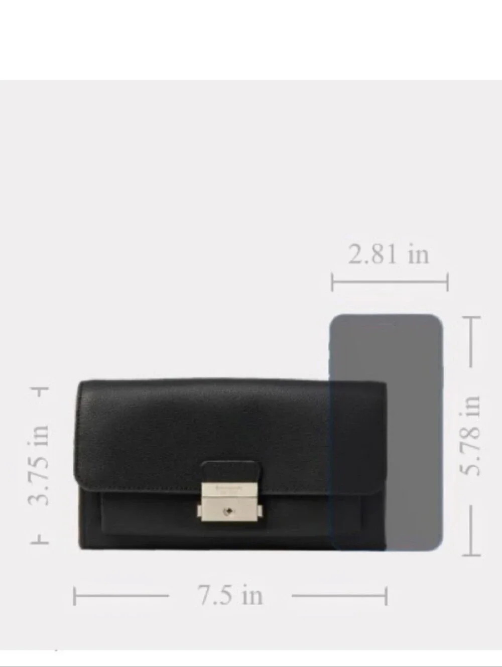 kate spade Black Pebbled Leather Wallet with Silver Lock